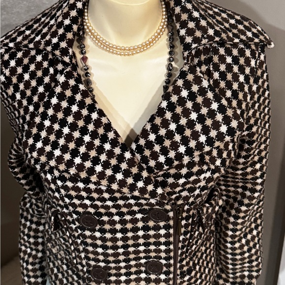 Paris Hilton Women's Houndstooth Jacket Medium Black Double-Breasted - Picture 14 of 15
